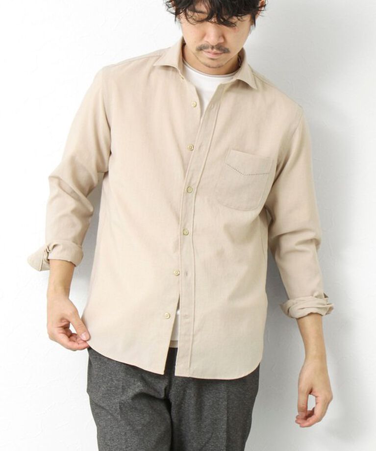 NOLLEY'S goodman「EVALET《防しわ/ストレッチ》カッタウェイシャツ 25SS」|シャツ・ブラウス|ベージュ