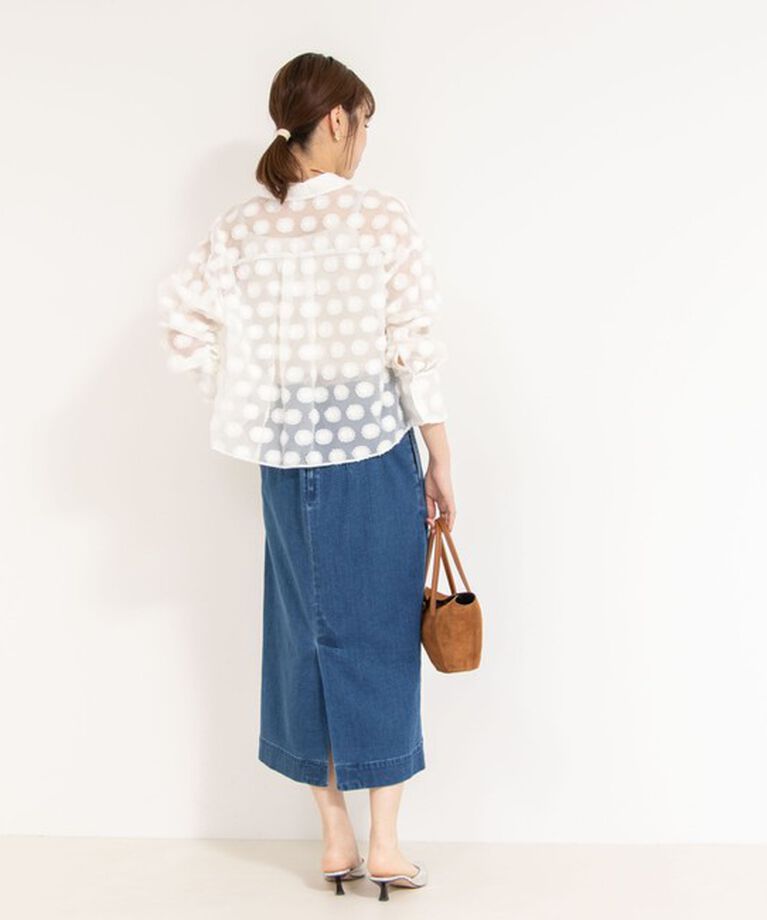 NOLLEY'S sophi「シアーフラワージャガードショートシャツ」|シャツ・ブラウス|