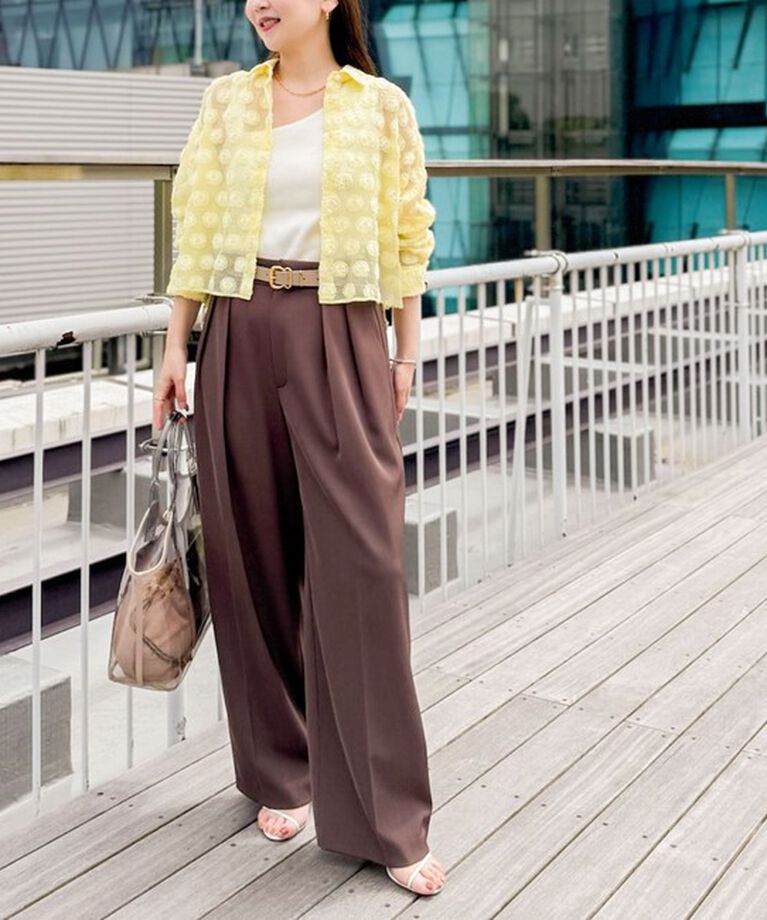NOLLEY'S sophi「シアーフラワージャガードショートシャツ」|シャツ・ブラウス|
