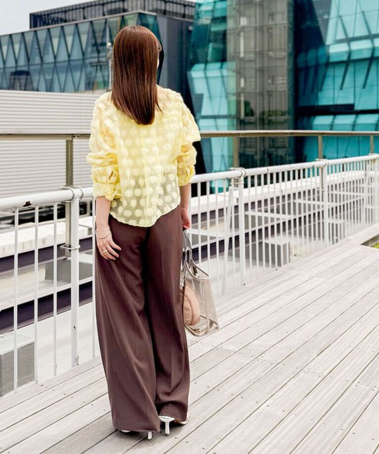 NOLLEY'S sophi「シアーフラワージャガードショートシャツ」|シャツ・ブラウス|