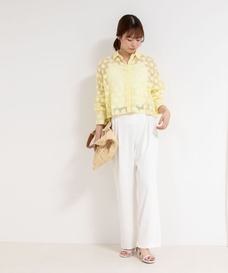 NOLLEY'S sophi「シアーフラワージャガードショートシャツ」|シャツ・ブラウス|