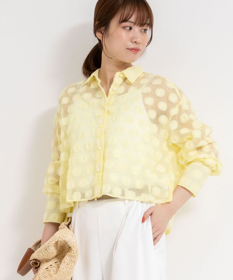 NOLLEY'S sophi「シアーフラワージャガードショートシャツ」|シャツ・ブラウス|