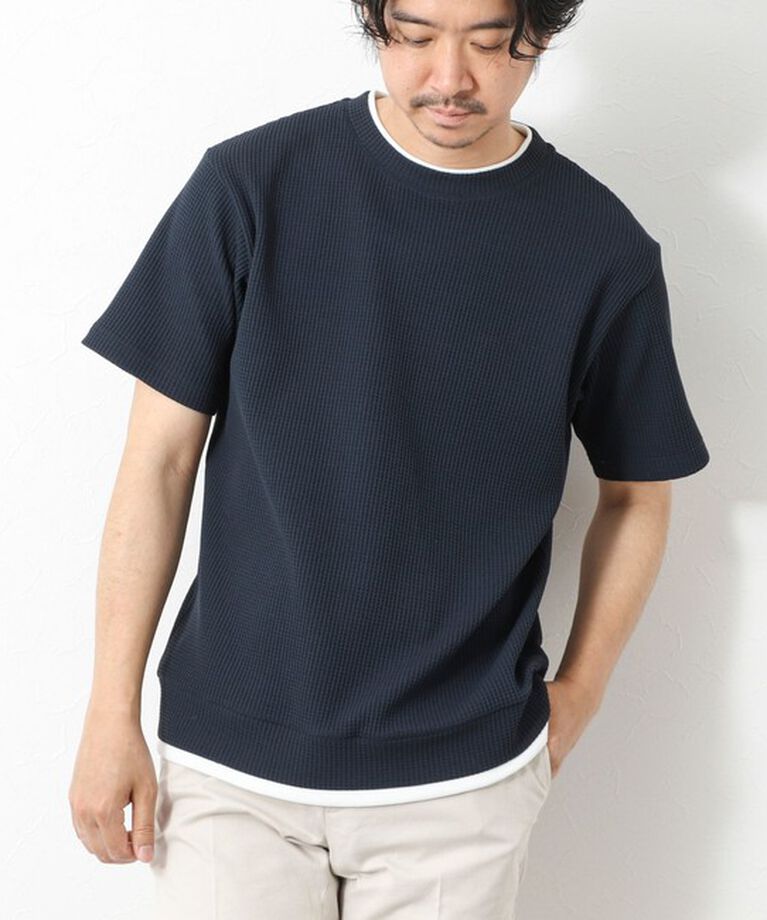 NOLLEY'S goodman「【IRM】《吸水速乾/UVカット》ワッフルフェイクレイヤードTee 25SS」|Tシャツ・カットソー|ネイビー
