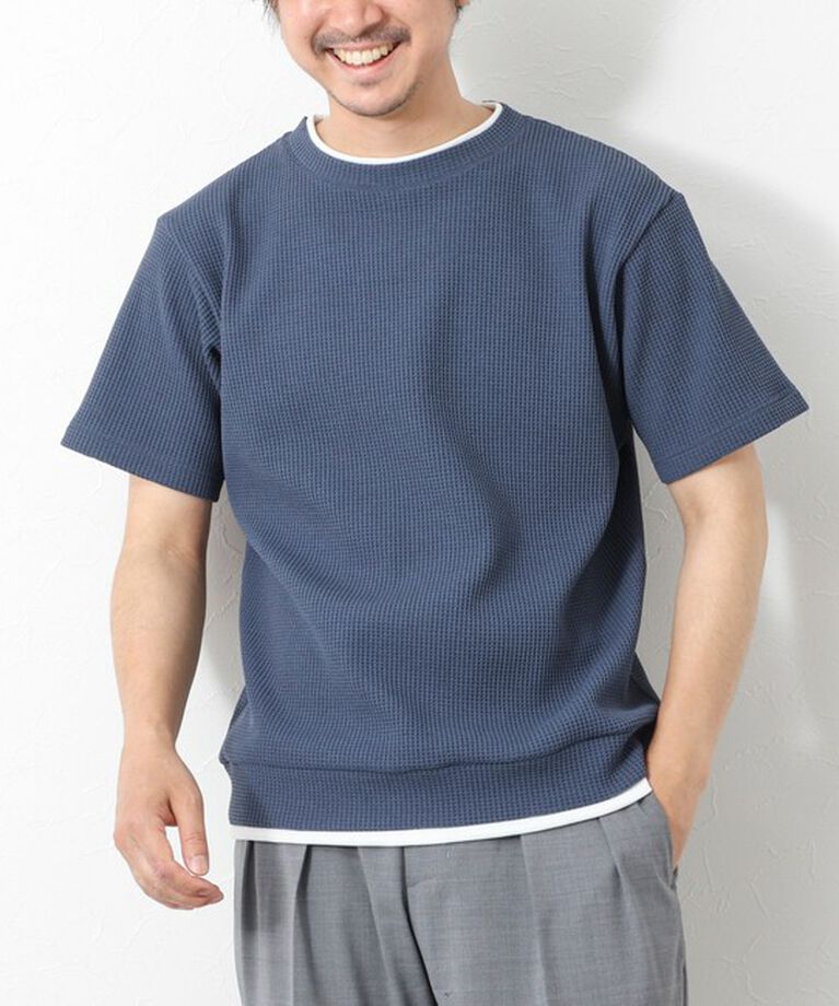 NOLLEY'S goodman「【IRM】《吸水速乾/UVカット》ワッフルフェイクレイヤードTee 25SS」|Tシャツ・カットソー|グレイッシュブルー