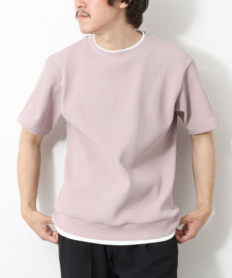 NOLLEY'S goodman「【IRM】《吸水速乾/UVカット》ワッフルフェイクレイヤードTee 25SS」|Tシャツ・カットソー|ベビーピンク