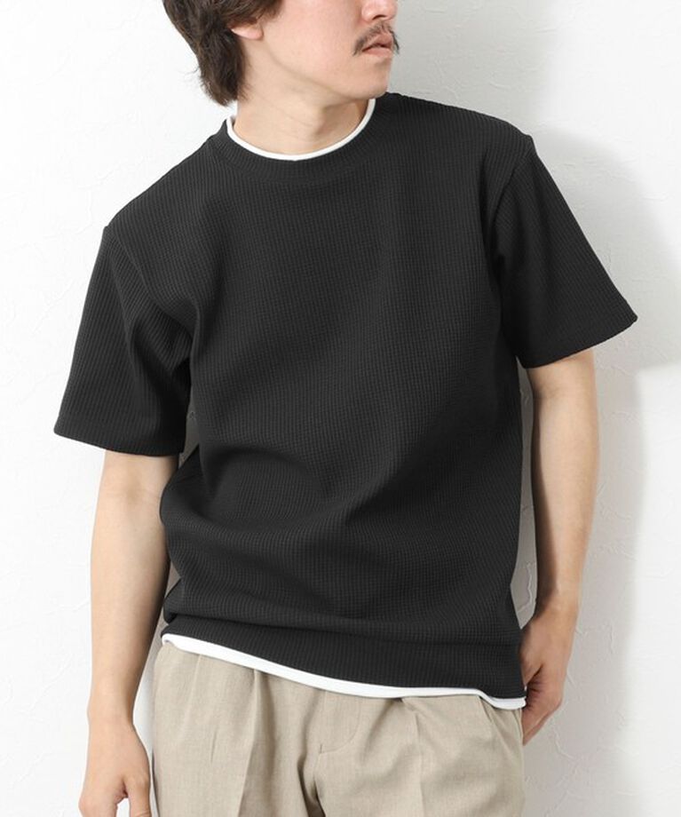 NOLLEY'S goodman「【IRM】《吸水速乾/UVカット》ワッフルフェイクレイヤードTee 25SS」|Tシャツ・カットソー|ブラック
