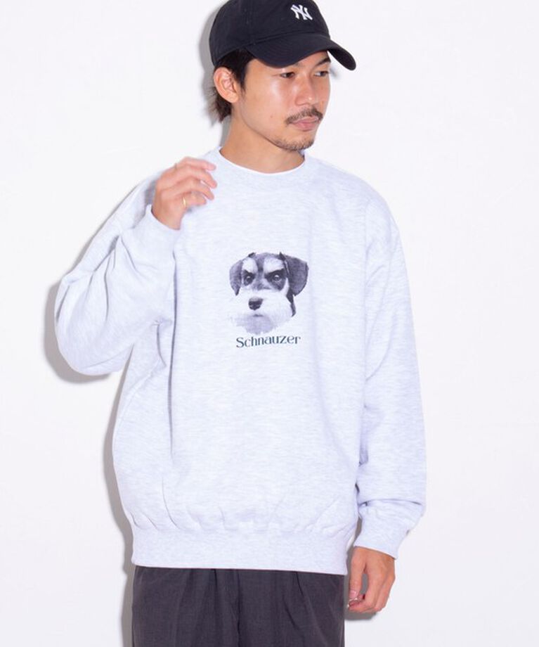 GLOSTER「【GLOSTER/グロスター】DOG&CAT 犬猫プリント クルーネックスウェット」|スウェット・ジャージ|