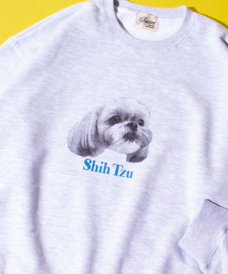 GLOSTER「【GLOSTER/グロスター】DOG&CAT 犬猫プリント クルーネックスウェット」|スウェット・ジャージ|グレー系その他2