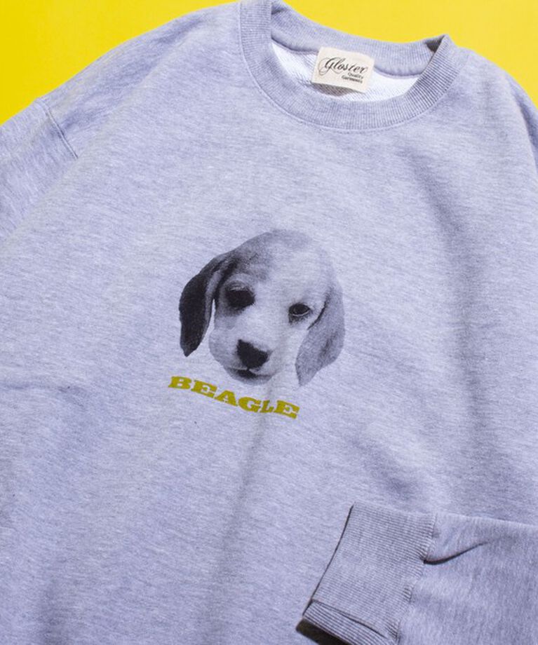 GLOSTER「【GLOSTER/グロスター】DOG&CAT 犬猫プリント クルーネックスウェット」|スウェット・ジャージ|グレー系その他4