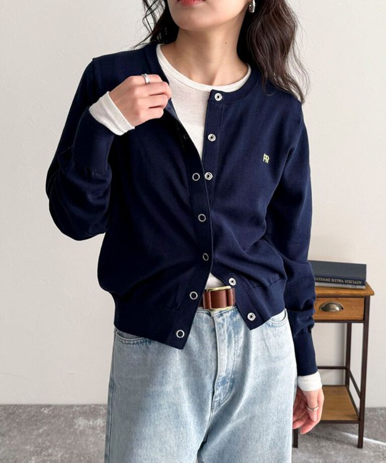 fredy emue「ベーシックFR刺繍カーディガン」|カーディガン|ネイビー