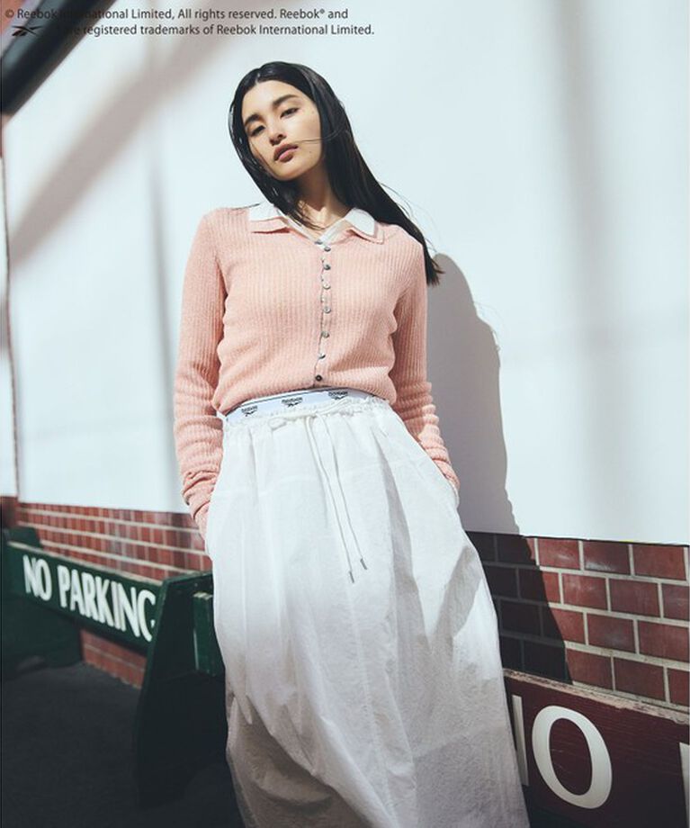 VIS「【Reebok】VIS別注ロゴベルトフレアースカート」|スカート|