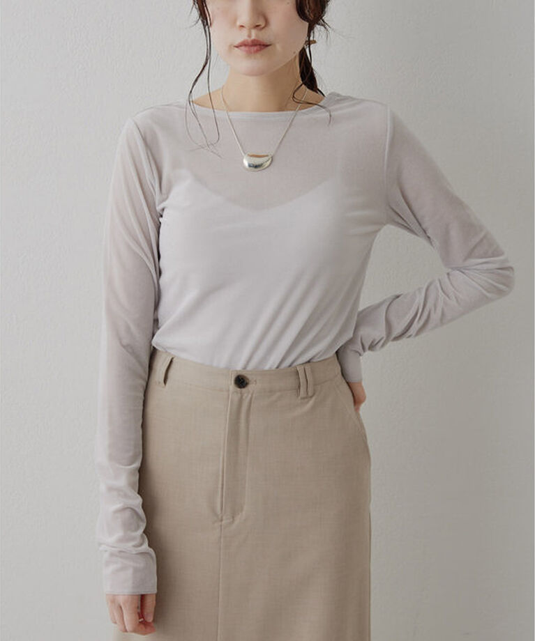  「シアーベロアバックシャンカットソー」|Tシャツ・カットソー|グレージュ