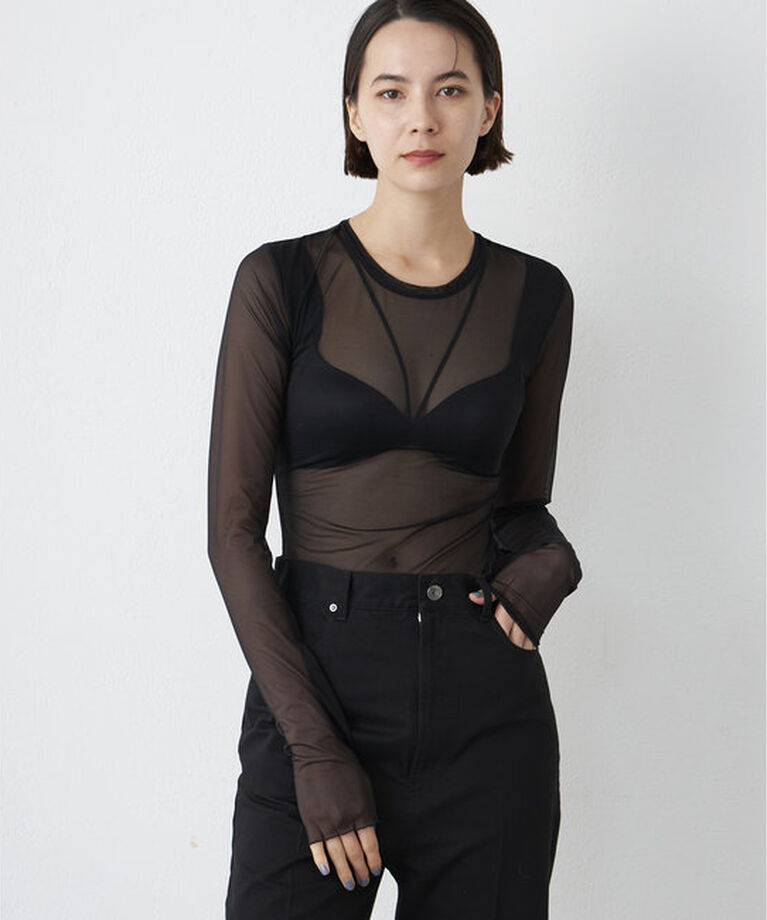  「【NICENICE MOMENT】MESH LS SHELL」|インナー|ブラック