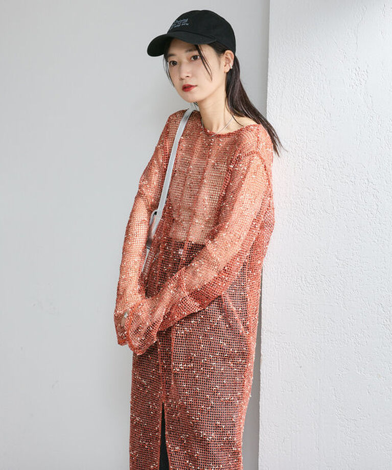  「【4色展開】メッシュシアーワンピース」|ワンピース|