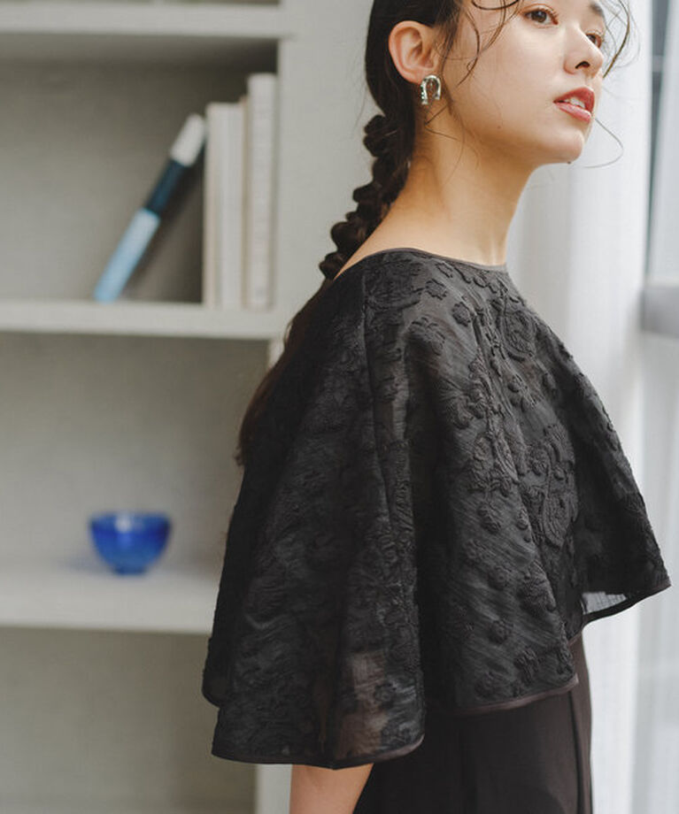  「【オケージョンドレス/結婚式】Cape layerd bare dress」|ドレス|