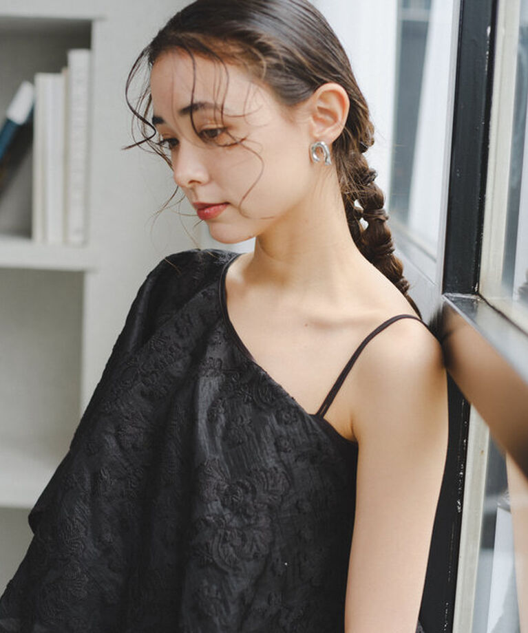  「【オケージョンドレス/結婚式】Cape layerd bare dress」|ドレス|