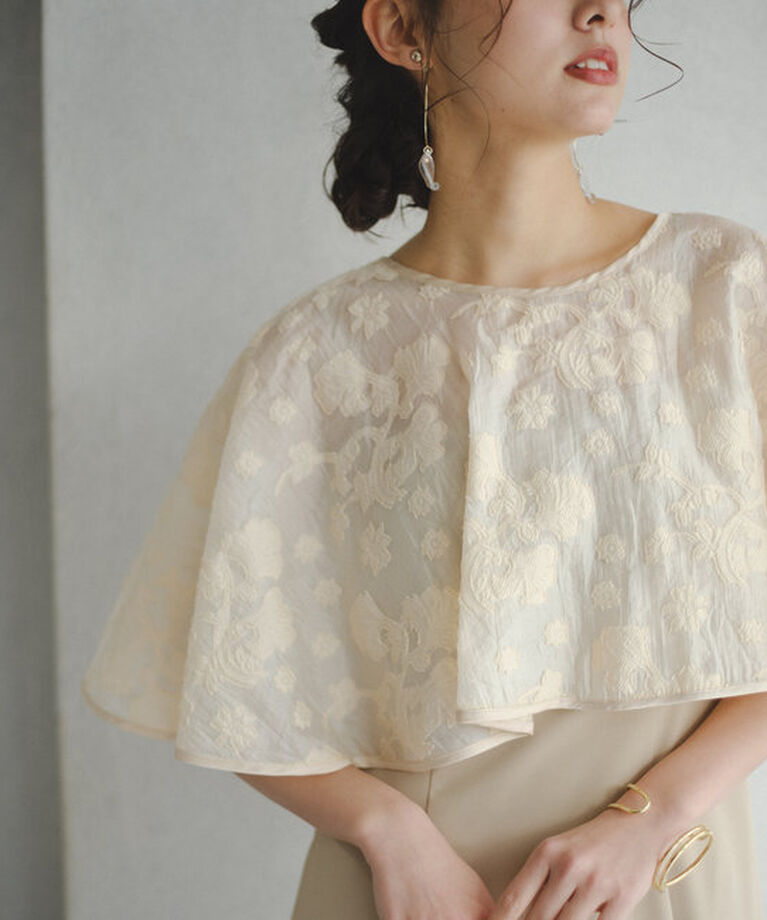  「【オケージョンドレス/結婚式】Cape layerd bare dress」|ドレス|