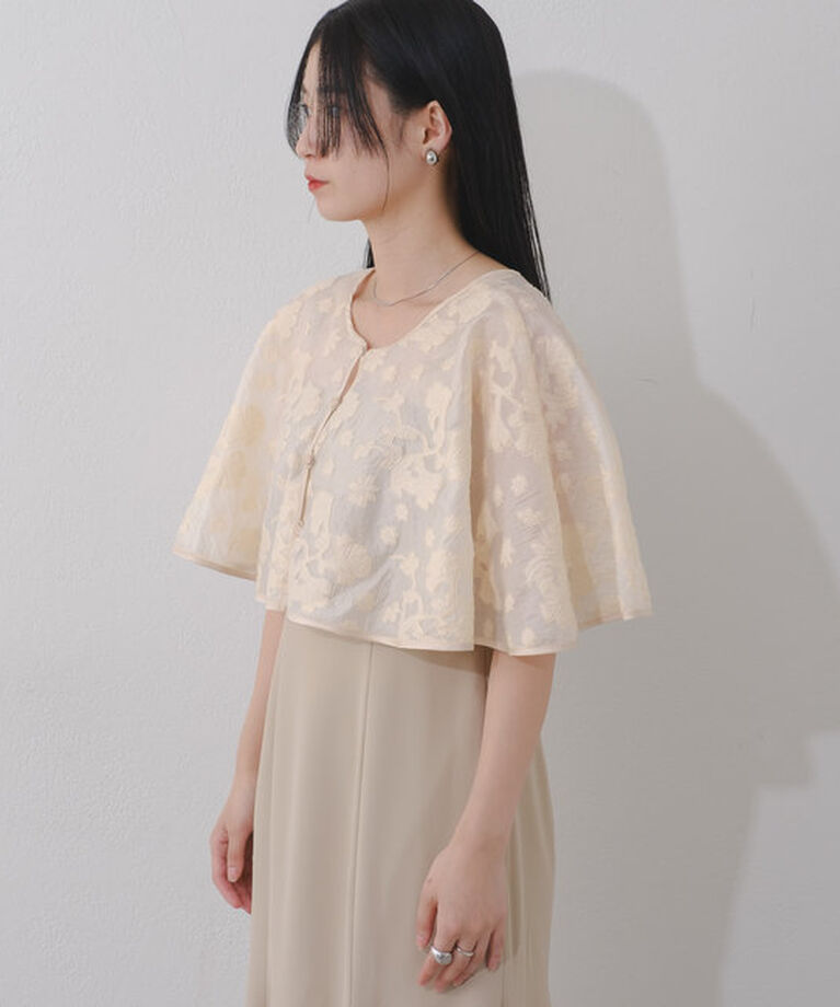 「【オケージョンドレス/結婚式】Cape layerd bare dress」|ドレス|