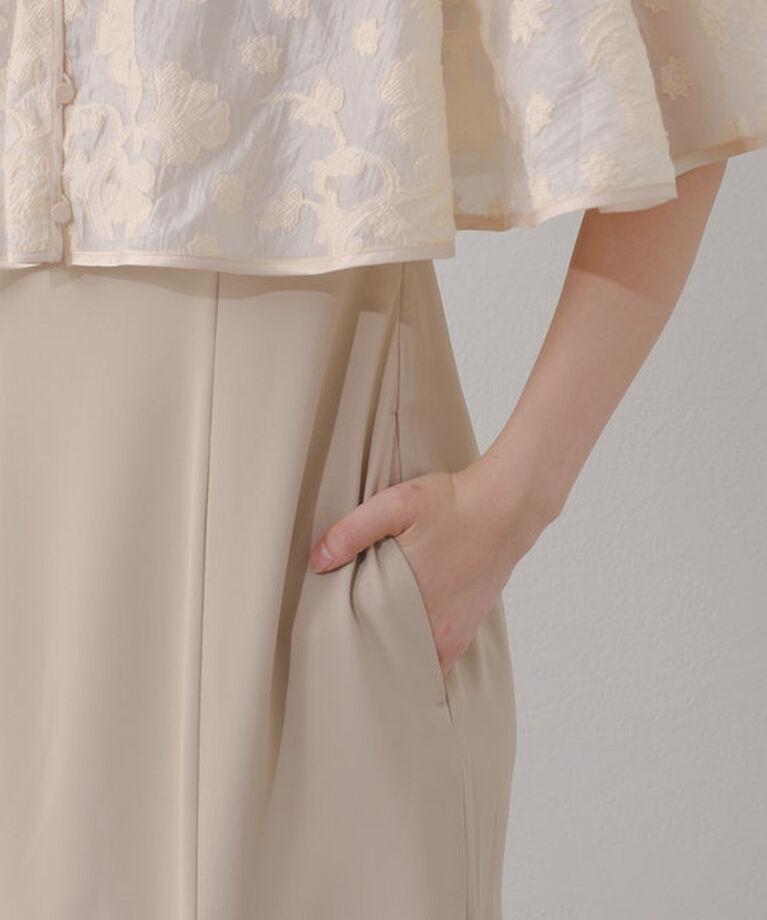  「【オケージョンドレス/結婚式】Cape layerd bare dress」|ドレス|