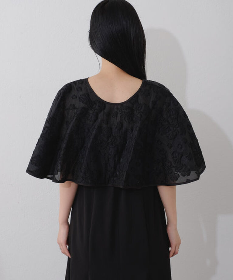  「【オケージョンドレス/結婚式】Cape layerd bare dress」|ドレス|