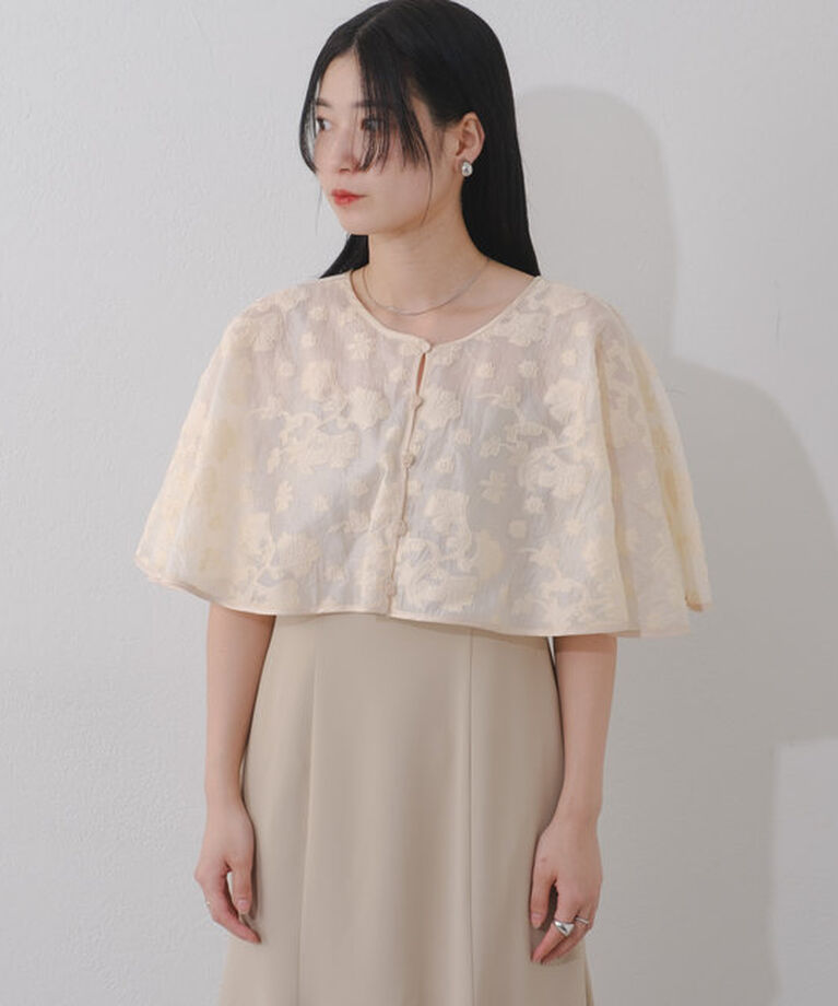  「【オケージョンドレス/結婚式】Cape layerd bare dress」|ドレス|