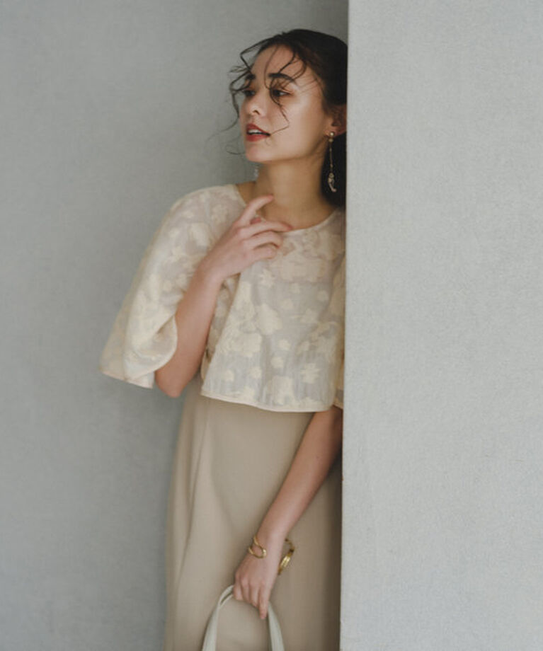  「【オケージョンドレス/結婚式】Cape layerd bare dress」|ドレス|