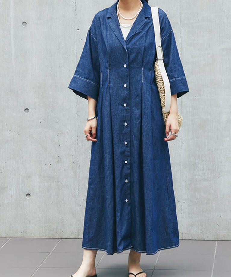  「ウエストタックデニムワンピース」|その他|