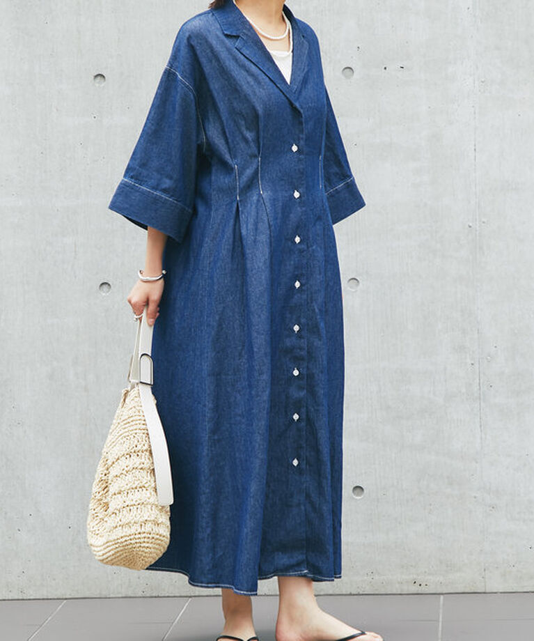  「ウエストタックデニムワンピース」|その他|