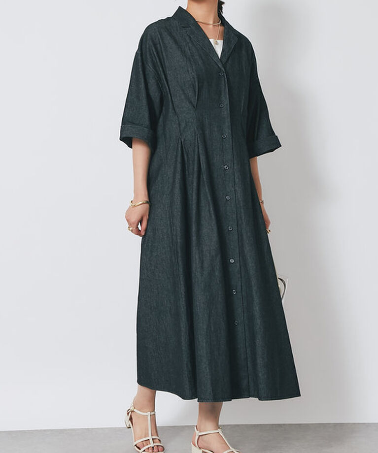 「ウエストタックデニムワンピース」|その他|