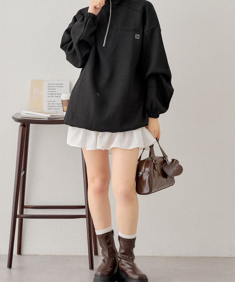  「ハーフジップビッグカラースウェット」|Tシャツ・カットソー|