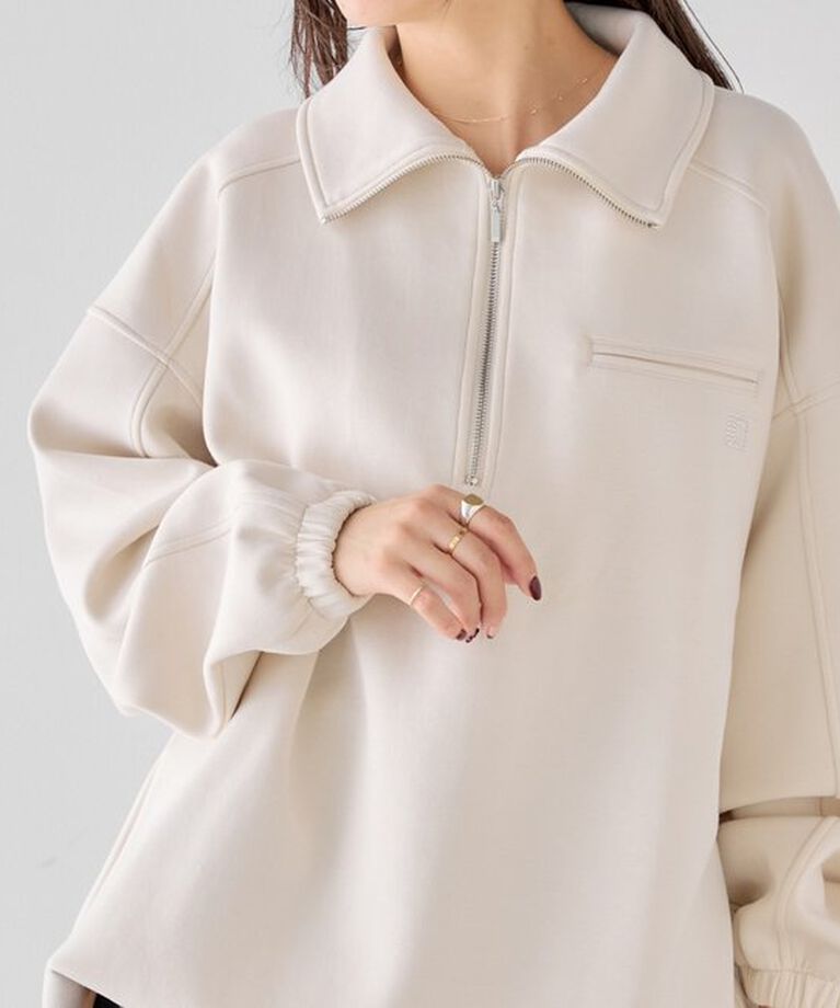  「ハーフジップビッグカラースウェット」|Tシャツ・カットソー|