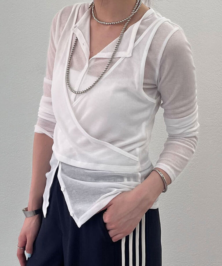  「《大人のレイヤードスタイル》レイヤードカットソー」|Tシャツ・カットソー|