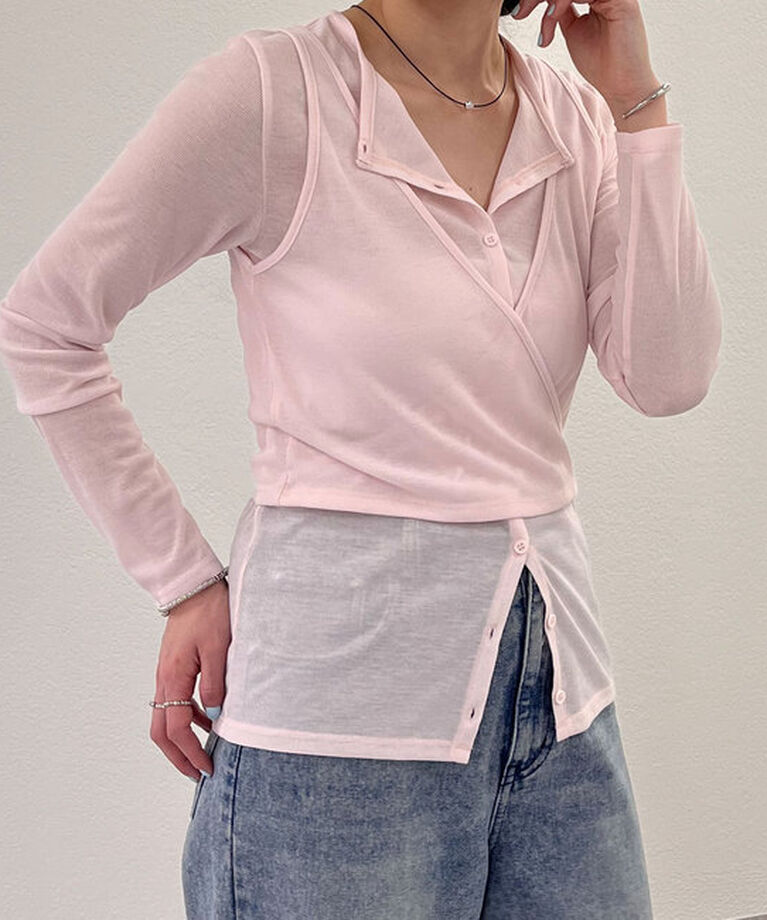  「《大人のレイヤードスタイル》レイヤードカットソー」|Tシャツ・カットソー|