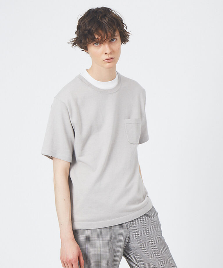 ABAHOUSE「アンサンブル ニット ポケットTシャツ」|Tシャツ・カットソー|グレー