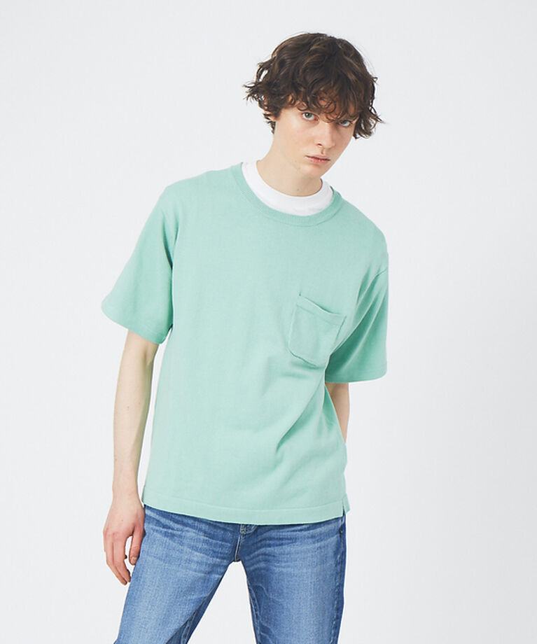 ABAHOUSE「アンサンブル ニット ポケットTシャツ」|Tシャツ・カットソー|グリーン系その他1