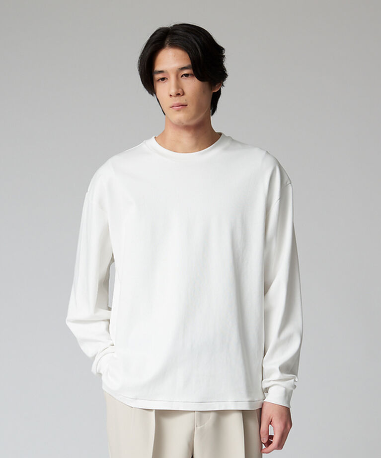 ABAHOUSE「スムース オーバーサイズ ロングスリーブ クルーネックTシャツ」|Tシャツ・カットソー|
