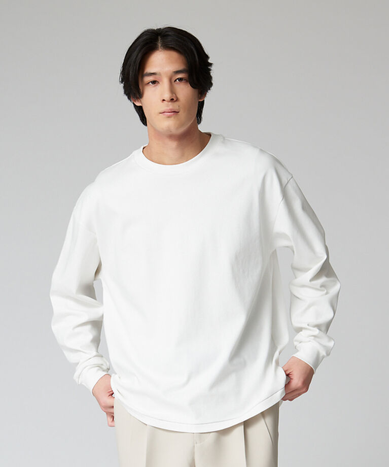 ABAHOUSE「スムース オーバーサイズ ロングスリーブ クルーネックTシャツ」|Tシャツ・カットソー|