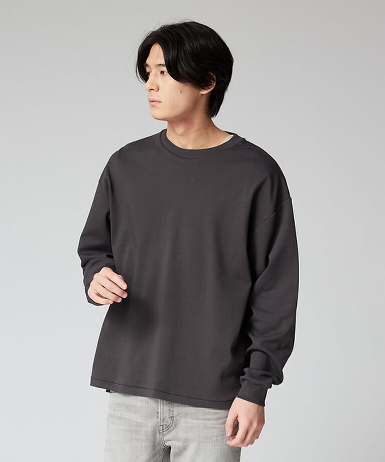 ABAHOUSE「スムース オーバーサイズ ロングスリーブ クルーネックTシャツ」|Tシャツ・カットソー|スミクロ