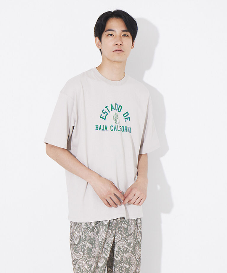 ABAHOUSE「サボテンカレッジロゴ Tシャツ」|Tシャツ・カットソー|ベージュ