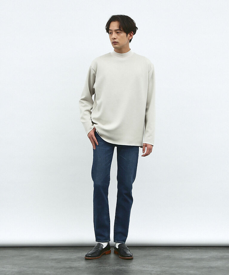 ABAHOUSE「【ダブルフェイス】ソフトタッチ モックネック ロングスリーブ Tシャツ」|Tシャツ・カットソー|