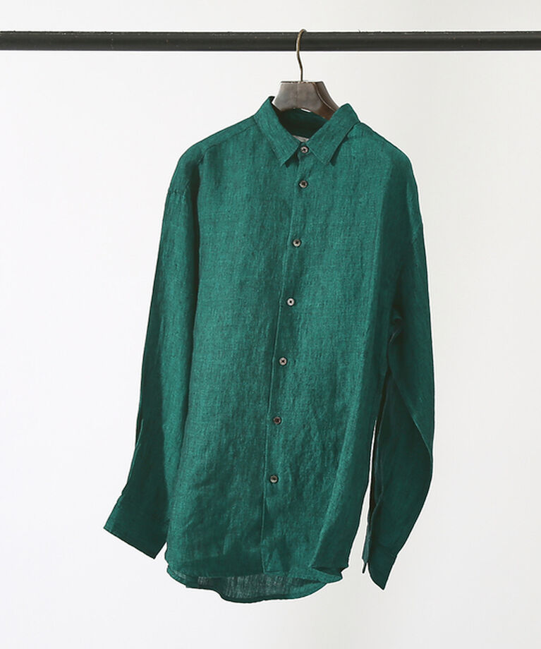 ABAHOUSE「【LUXE Linen Solaro】長袖 リネンシャツ」|シャツ・ブラウス|グリーン