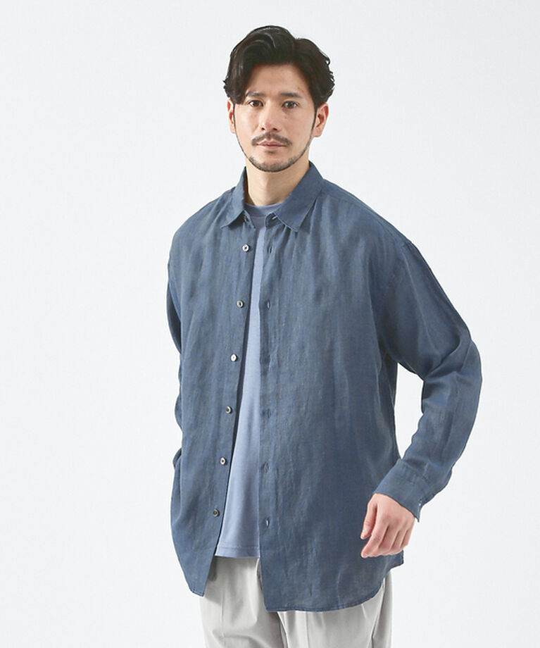 ABAHOUSE「【LUXE Linen Solaro】長袖 リネンシャツ」|シャツ・ブラウス|