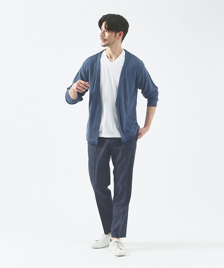 ABAHOUSE「【ブルー＆イエロー】ソロストレッチ リネン テーパード パンツ / スラックス」|その他|