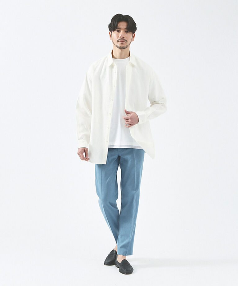 ABAHOUSE「【ブルー＆イエロー】ソロストレッチ リネン テーパード パンツ / スラックス」|その他|