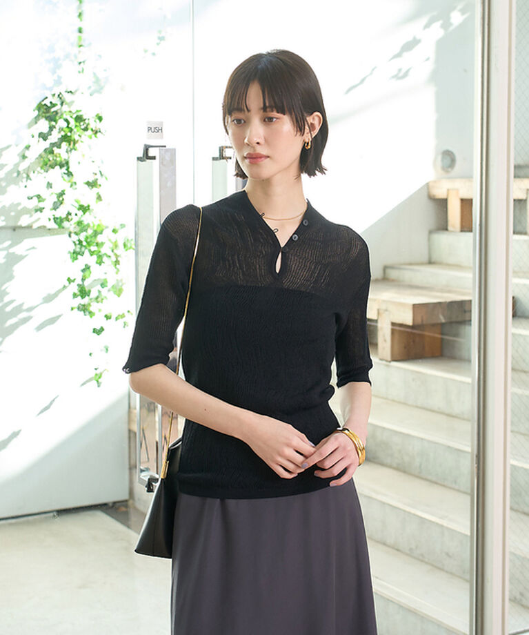 Rouge vif「両畦スリットシアーニットプルオーバー」|ニット・セーター|