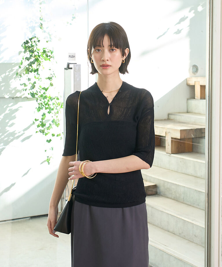 Rouge vif「両畦スリットシアーニットプルオーバー」|ニット・セーター|