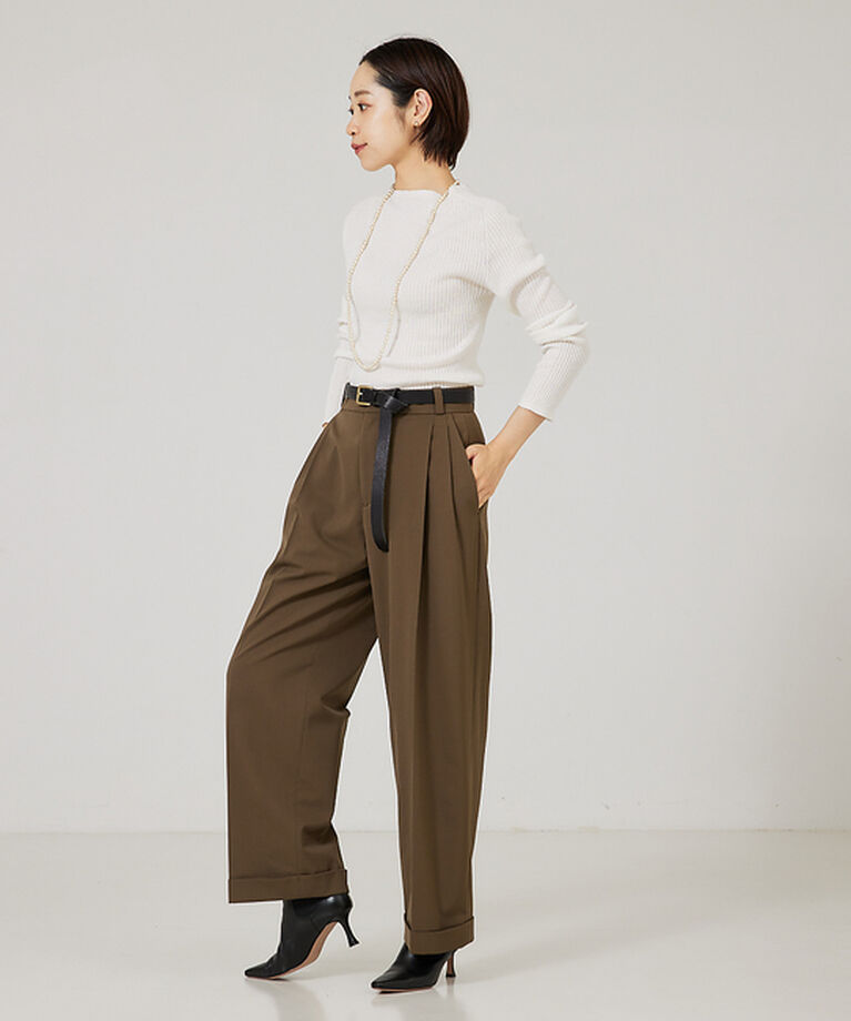 qualite「【日本製/2023AW】シームレスボートネックニット」|ニット・セーター|
