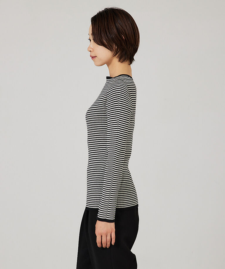 qualite「【日本製/2023AW】シームレスボートネックニット」|ニット・セーター|