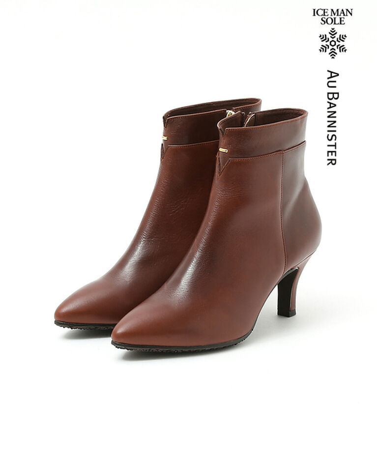 AU BANNISTER「【スノーソール】ポインテッドカットブーツ」|ショートブーツ|ワイン