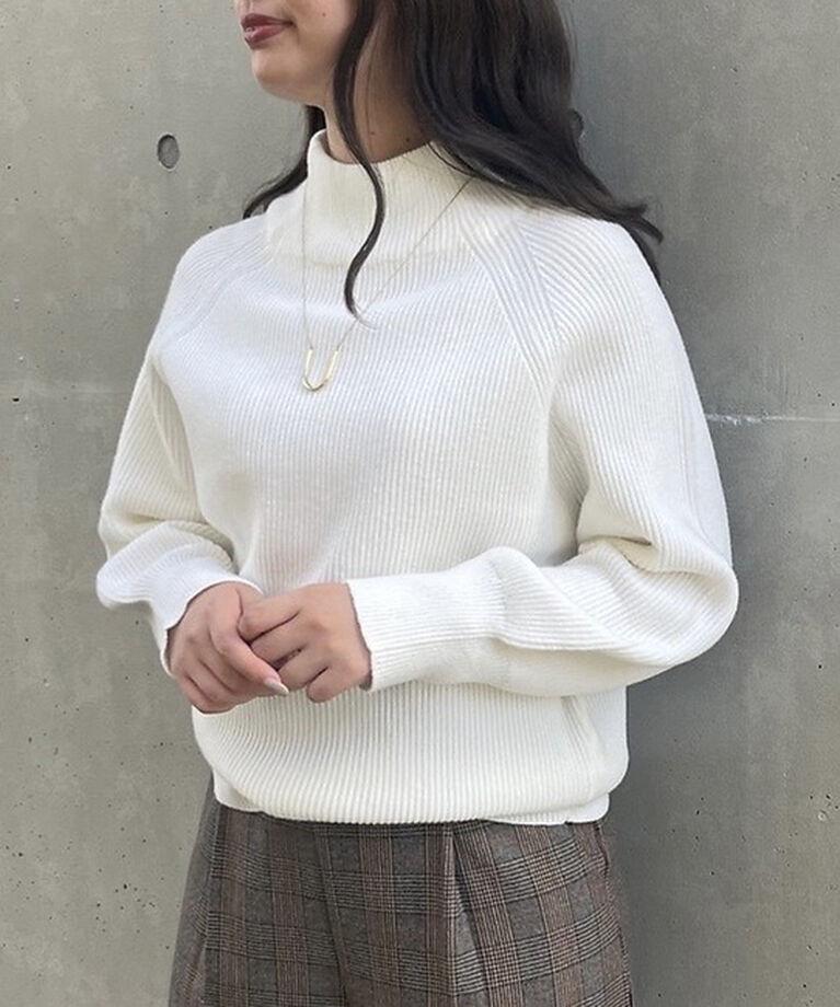 abahouse mavie「モックネックプルオーバー」|ニット・セーター|ホワイト
